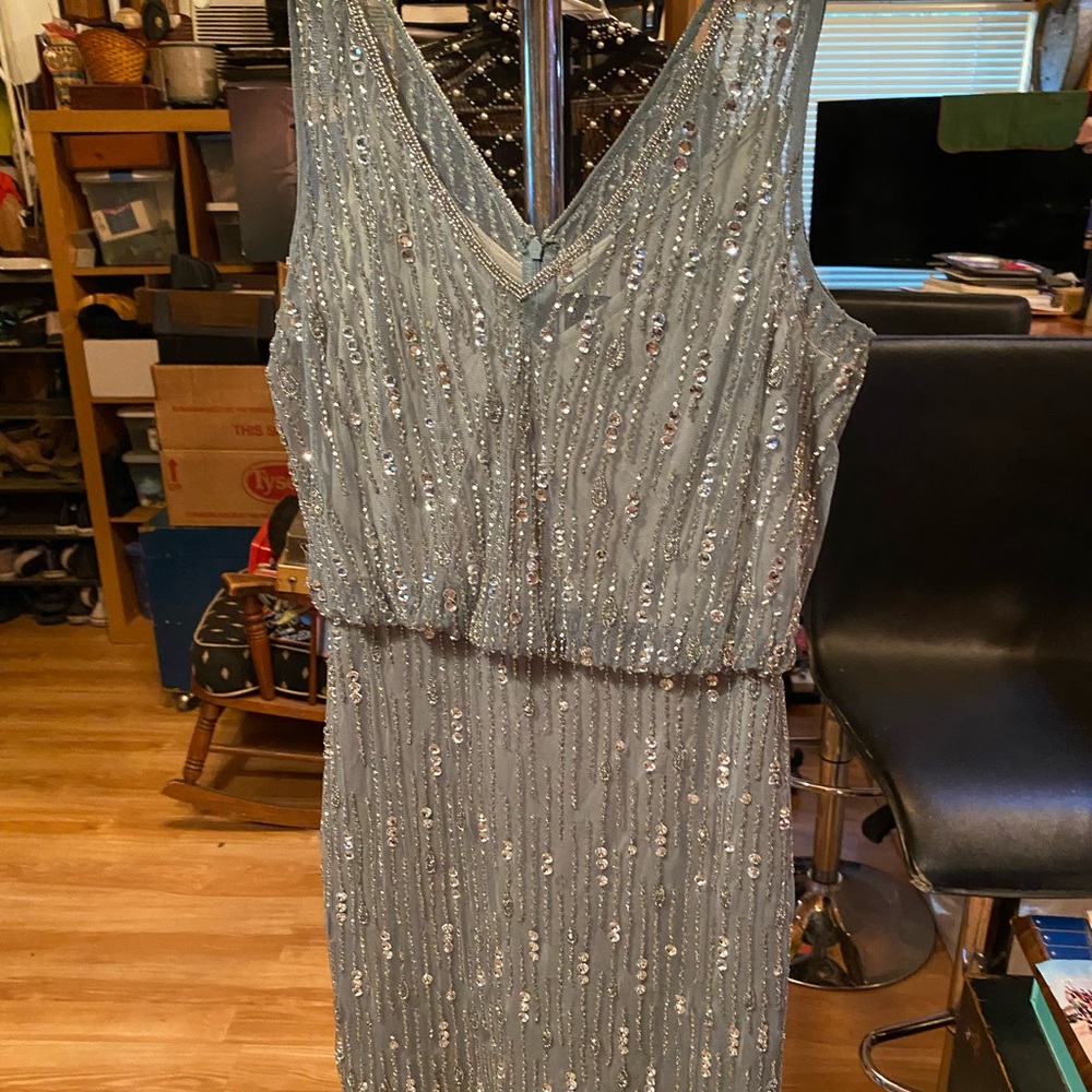 Adrianna Papell Beaded mini dress size 8